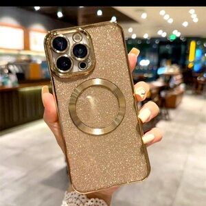 Bling Brushed Thin Protective Phone Case With Lens Protector IPhone 14 Pro Max